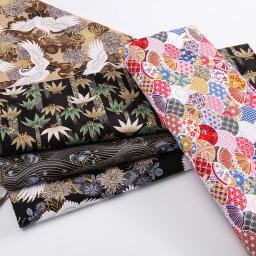 Pano de algodão impresso floral japonês, Tecido Quilting, Material para Bundle Patchwork, Saco de bonecas de costura, 5pcs - Image 1