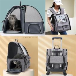 Estojo do carrinho de estimação respirável, Grande destacável gato e cão bolsa transportadora de viagem, Mochila portátil gato, Pet Bag de ventilação ao ar livre - Image 3