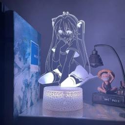 Hatsune miku anime modelo periférico dos desenhos animados led night light casa desktop personalizado na moda ornamentos lâmpada decorativa presente - Image 1
