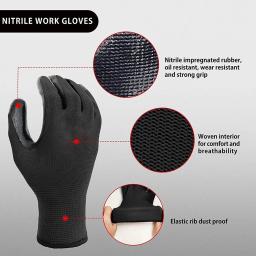 Luvas De Trabalho De Segurança De Nylon, Aperto De Jardinagem, Luvas De Trabalho De Proteção Industrial, Construtores Revestidos De Nitrilo Premium, Aderência Excelente, 2024 - Image 3