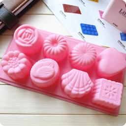 Molde de silicone macio de qualidade alimentar, padrão de oito flores, sabonete artesanal, molde de bolo de chocolate, conjunto de fabricação de sabão, artesanato líquido de silicone - Image 3