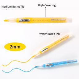 Conjunto Marcador de Tinta Acrílica, 12 Tintas Coloridas, Adequado para Pintura de Rocha, Vidro, Madeira, Papel Preto, Scrapbook Artesanato, Chri, 12Pcs - Image 2