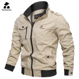 Jaqueta casual de cor sólida, bolso com zíper, gola alta, jaqueta grande, estilo cara resistente, top fino para motocicleta - Image 1