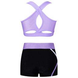 Crianças Meninas Dança Ginástica Esportes Outfits Sem Mangas Top Colheita com Shorts Treino Set 2 PCS Yoga Workout Verão Menina Roupas - Image 3