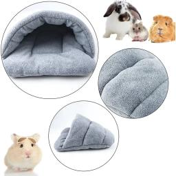 Cobaia morna cama coelho casa hamster saco de dormir pequeno animal estimação caverna ninho macio velo chinelos cama pequeno animais suprimentos - Image 3
