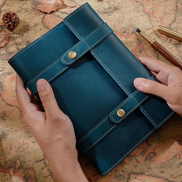 Diário A5 de Couro Genuíno: Planejador Retro com Capa Original e Sketchbook Integrado