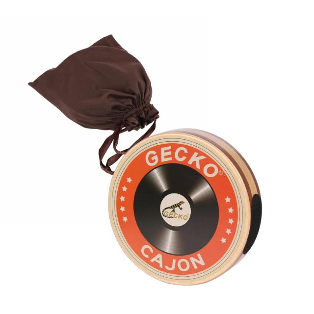 Gecko Cajon de Madeira Portátil com Saco de Transporte - Instrumento de Percussão Flat Hand Drum de Design Único