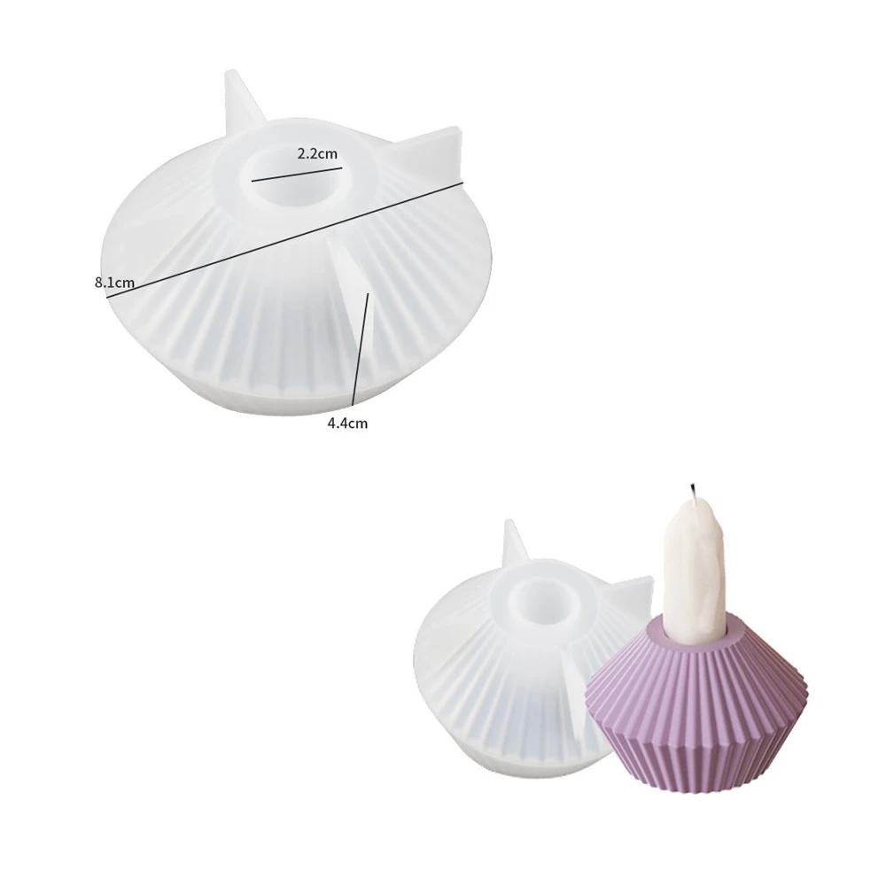 Silicone listrado Castiçal moldes, redondo, artesanato fazendo, gesso, concreto, lanterna, resina, decoração de casa - Image 1