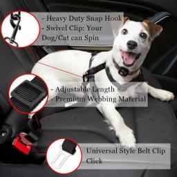 Cão do gato ajustável cinto de segurança pet cinto de segurança do carro de estimação leash para cães filhote de cachorro cinto de segurança clipe de viagem para animais de estimação acessórios do cão - Image 3