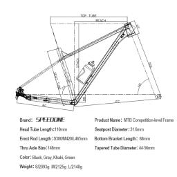 Speedone 27.5/29 polegada ultraleve liga de alumínio quadro mountain bike hardtail quadro roteamento interno 148x12mm através do eixo - Image 6