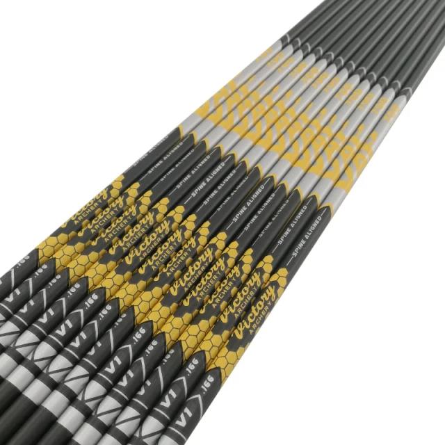 Eixo de seta de carbono Spine350-1000 V1 para arco e flechas composta recurvo, acessórios de tiro ID4.2mm 12 unidades