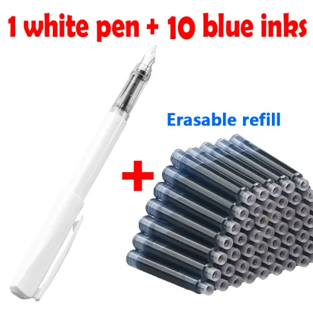 Conjunto de Canetas Fountain Deli-Substituíveis 0,38mm - 11 Peças Multifuncionais para Escritório e Material Escolar
