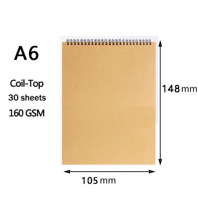 Caderno de arte espiral com papel grosso - Sketchbook perfeito para escola e desenho com suprimentos incluídos