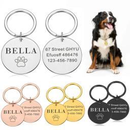 Personalizado Paw Print Medalha Pingente para Animais de Estimação, Gravado Record, Anti-Lost ID Tag, Pet Collar Acessório, Endereço Nome Personalizado, Gatos e Filhote - Image 1