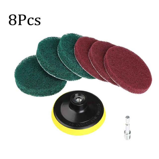 Kit Escova Elétrica para Limpeza Automotiva e Doméstica 8 Peças