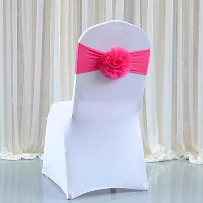 Capa de Cadeira de Lycra com Design Floral para Casamentos e Eventos Decorativos