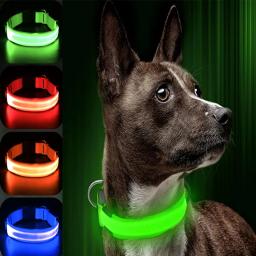 Coleiras Luminosas LED para Animais de Estimação, Carregamento USB, Recarregável, Pingente, Flash, Luz Noturna, Colar Cães de Segurança, Acessórios Pet - Image 1