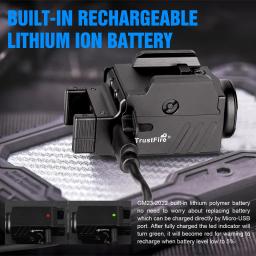 Trustfire GM23 Lanternas LED táticas Mini luzes 800 lúmens USB recarregável de liberação rápida 1913/GL Rail - Image 3