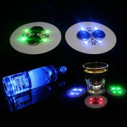 Garrafas led coaster lâmpadas copo luminoso adesivos luzes alimentado por bateria barra de natal ktv festa de casamento cocktail copos de bebida vaso - Image 3
