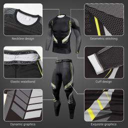 Treino esportivo masculino terno ginásio de fitness compressão conjunto roupas esportivas correndo jogging esporte wear roupas exercício rashguard treino - Image 5