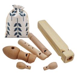 Soprador de madeira para crianças, brinquedos musicais, apito de faia, flauta de trem, jogos montessorianos de 3 a 6 anos - Image 1