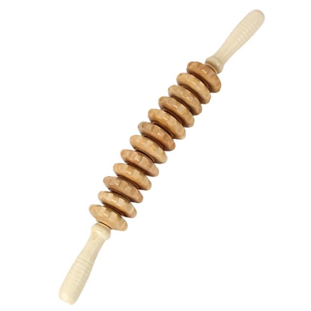 Massageador Rolo de Madeira Dobrável Terapia Corporal Drenagem Linfática Celulite 1 Peça