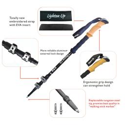 Bastões dobráveis de autodefesa para homens e mulheres, bengalas, pólos de trekking ao ar livre, 2pcs - Image 2
