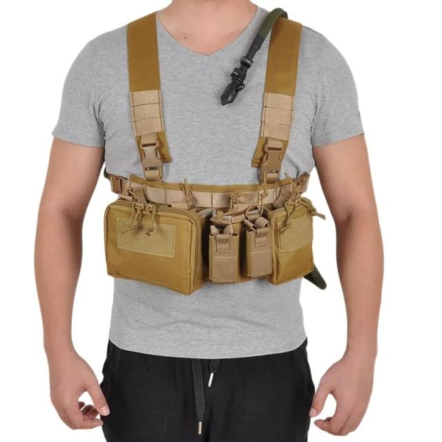 Colete Tático Ajustável com Vários Bolsos para Paintball e Treinamento em Campo CS