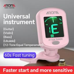 Digital Clip-on Guitar Tuner, eletrônico, calibração, guitarra, baixo, cavaquinho, violino, bandolim, acústica, AT-01A - Image 6