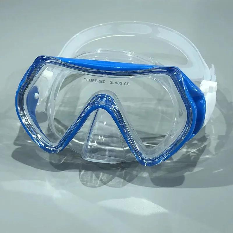 Conjunto de óculos de snorkel infantil com capa de nariz, máscara de mergulho antinevoeiro, equipamento de natação, vidro temperado, 180 °, 3-10 anos, meninos e meninas jovens - Image 1