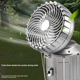 Portátil LED Camping Lights, carga solar, recarregável, luz noturna, pendurado, barraca, peixe, lanterna, lâmpada multifuncional com ventilador - Image 2