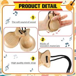 Castors Flamenco Tradicional Espanhol, Percussão De Mão De Madeira, Instrumento De Música Para Iniciantes, 4Pcs - Image 3