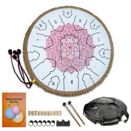 Mini Steel Tongue Drum for Kids, Taiko Drum, Percussão Profissional, Zen Drum, Chinês Drum, 15 Notes, 13 Polegada, Acessórios - Image 2