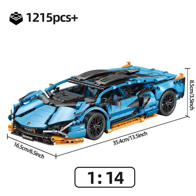 MOC Blocos de Construção de Carros Esportivos para Adultos - Kits 1:14 para Corridas Divertidas em Datas Especiais como Natal, Halloween e Páscoa
