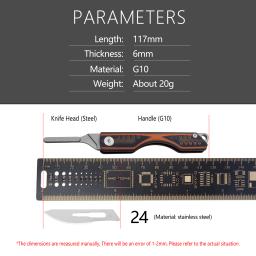 Faca dobrável G10 lidar com lâmina substituível faca de bolso laranja ferramenta EDC portátil ao ar livre - Image 5