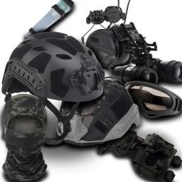 Auscultadores e óculos de alta definição táticos, Airsoft conjunto capacete, modelo de telescópio Dual-Pass, equipamento Cosplay faixa de tiro - Image 2