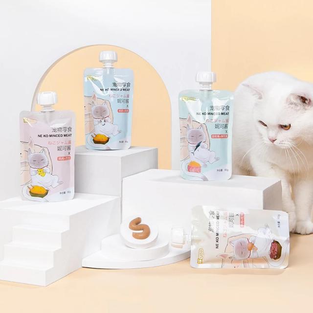Nicole Sauce - Pacote de Tiras de Grãos Molhados para Gato, Aumento de Peso, 80g