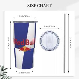 Aço inoxidável Rc Bull Caneca Térmica com Palhas e Tampa, Batalha Azul, Fria e Quente Carro Canecas, Viagem Gráfico Garrafa De Água - Image 3