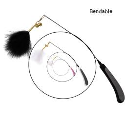 Novos suprimentos para animais de estimação super longa vara macia provocando gato vara de penas provocando gato vara sino soando brinquedos do gato suprimentos para animais de estimação brinquedos do gato - Image 1