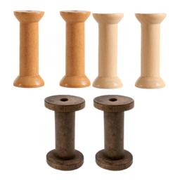 Carretel vazio de madeira para artes, suporte da fita, fio DIY, 3.1in, 2PCs - Image 2