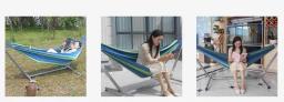 Anti-roll Canvas Mesh Bed, Swing Outdoor Hammock, Quadro dobrável, portátil, Camping, casa, campo, personalizado - Image 2