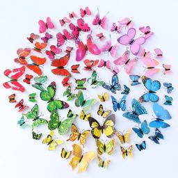 12 pçs borboleta adesivos de parede cor 3d adesivos para decoração de casa rosa azul adesivos para telha janela diy arte da parede ímã adesivos - Image 1