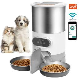 Alimentador de cronometragem para gatos, aplicativo inteligente, alimentador de gato com refeição dupla, dispensador automático de comida para cães de estimação, adequado para cães e gatos pequenos, alimentação remota - Image 1