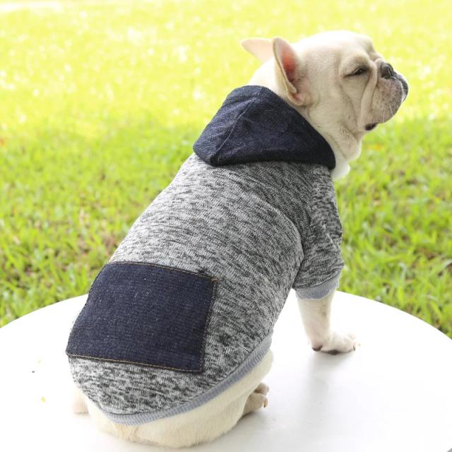 Moletom Quente com Capuz para Cães de Raças Médias e Pequenas, Ideal para Buldogues Franceses e Inverno