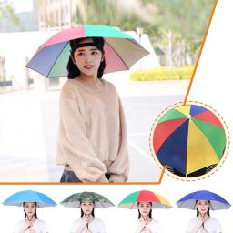 Guarda-chuva de pesca impermeável dobrável, proteção solar, resistente ao vento, espessado ajustável, ao ar livre grande peixe Headwear, 69cm - Image 4