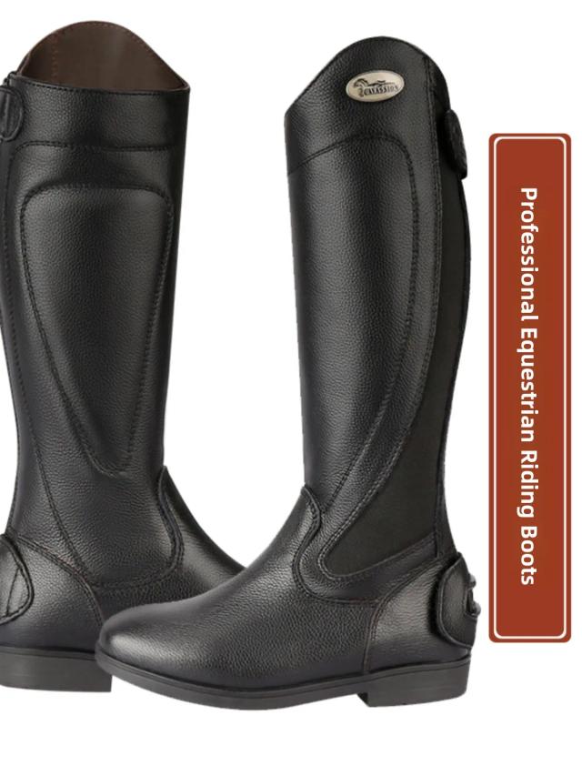 Botas de Montaria Infantis em Couro Bovino de Camada Superior - Cano Longo