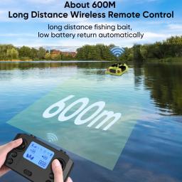 GPS RC Barco Isca, Controle Remoto Sem Fio, Barco Alimentador, 3 Recipientes Isca, 600m - Image 5