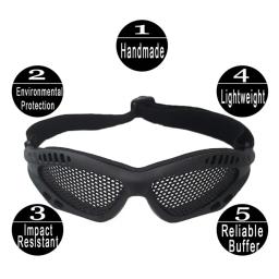 Metal Mesh tático óculos, proteção anti-choque, óculos de segurança, equipamento de ventilador militar, Cs ao ar livre jogo, 0-Type Eyewear - Image 2