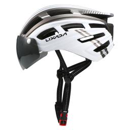Capacete de motociclismo com luz traseira, viseira magnética destacável, protetor UV para homens e mulheres, capacete de mountain bike, capacetes MTB - Image 3