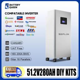 Estoque da ue seplos kits de bateria diy 15kwh bateria solar 51.2v 280ah lifepo4 caixa de bateria com bms inteligente para sistema de armazenamento solar - Image 1